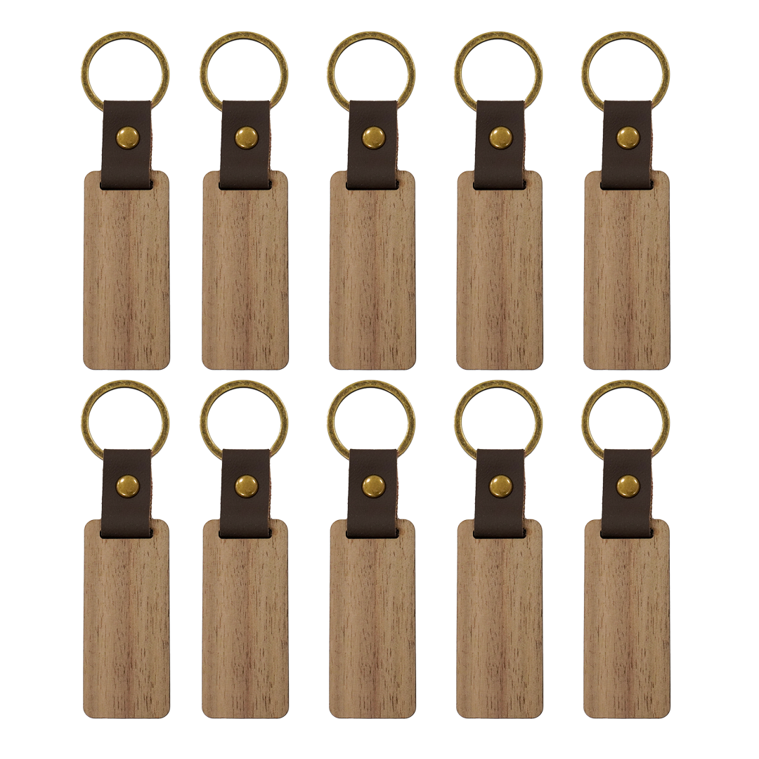 Wooden Keychains (6pcs) – For DIY & Laser Engraving